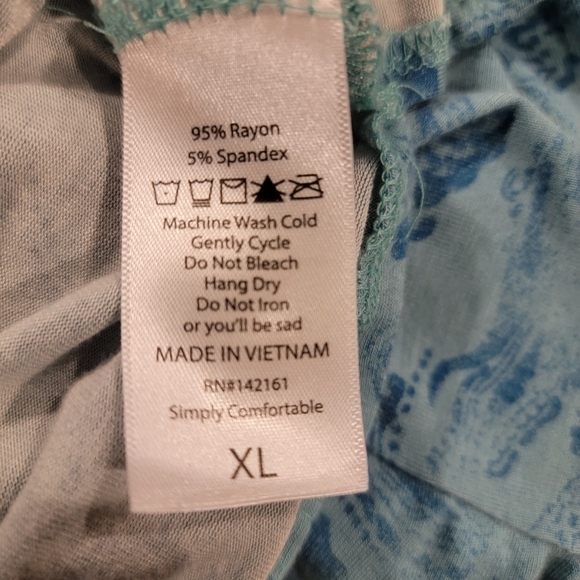 Lularoe Super Soft Blue Top With Ruffled Sleeves Size XL - Picture 8 of 8